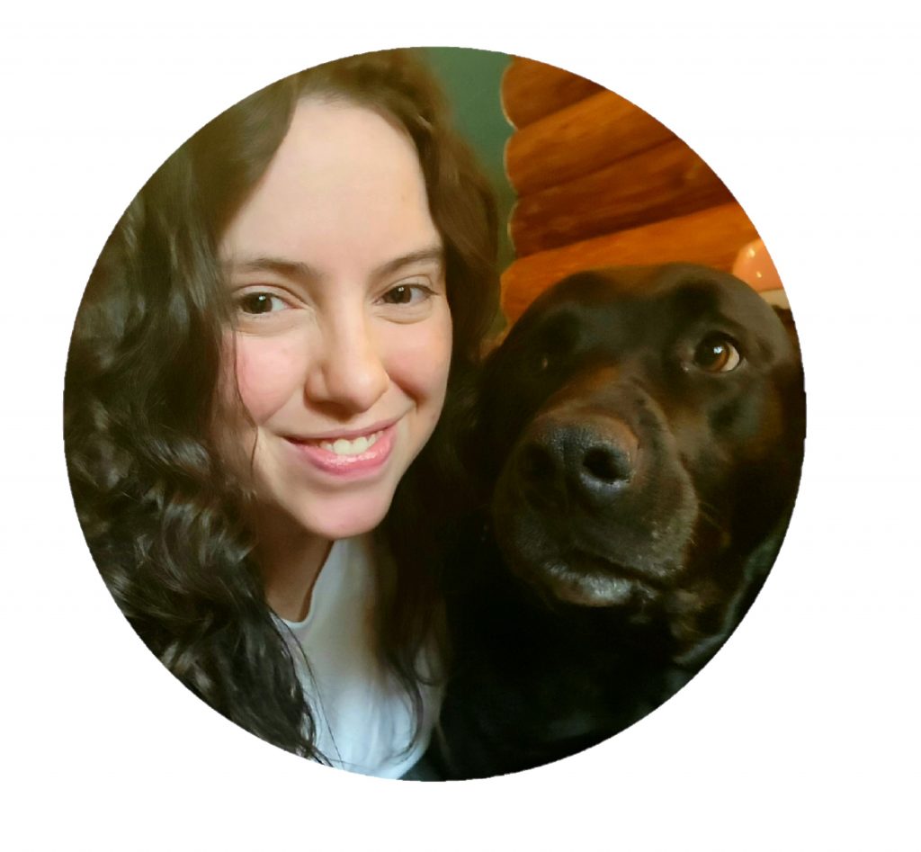 An image of Melissa Nuij, an administrator and junior bookkeeper at Ruby Business Solutions, and her dog.